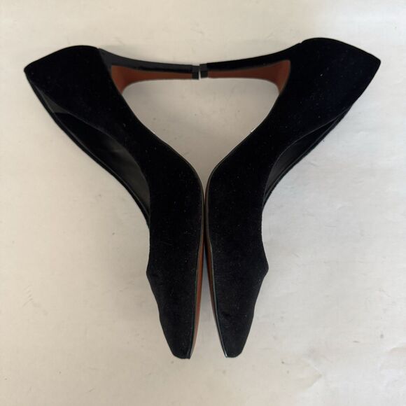 Carrano Rafaella Black Velvet Pointed Toe Classic Heels Pumps Women 8 Brazil - Picture 5 of 14